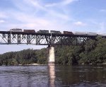 Milwaukee Road shortline bridge over Mississippi River around 2003.